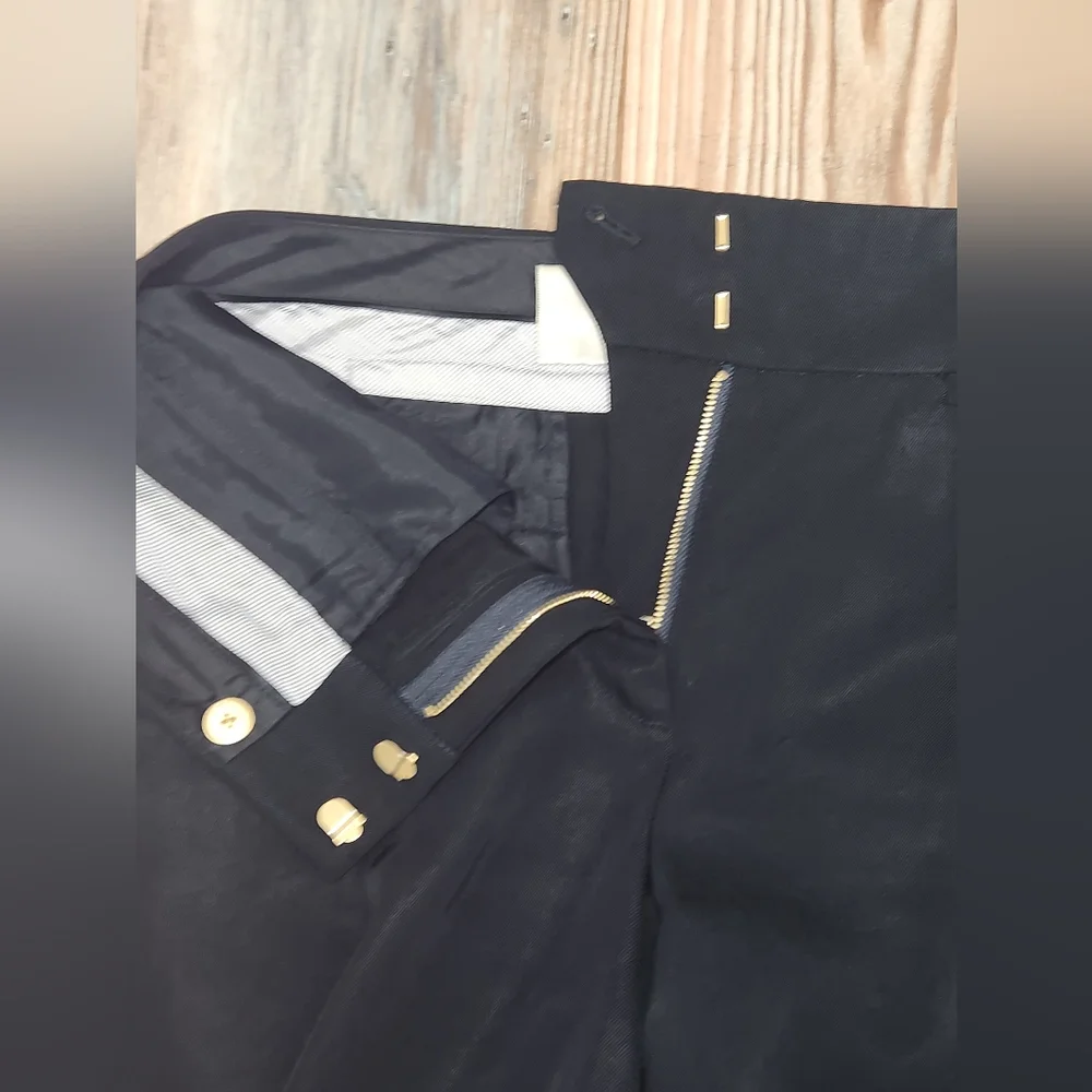 Anthropologie LEIFSDOTTIR Black Wide-Leg Pants with Button Detail SIZE 12 - Picture 6 of 9